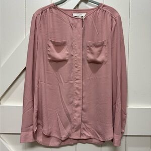 LOFT Mauve Long-Sleeve Blouse, size M